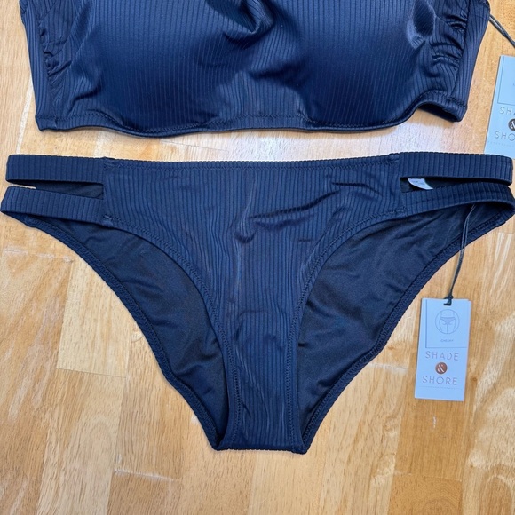 NWT Shade & Shore Black Bikini Swimwear Set 34D - Picture 3 of 8